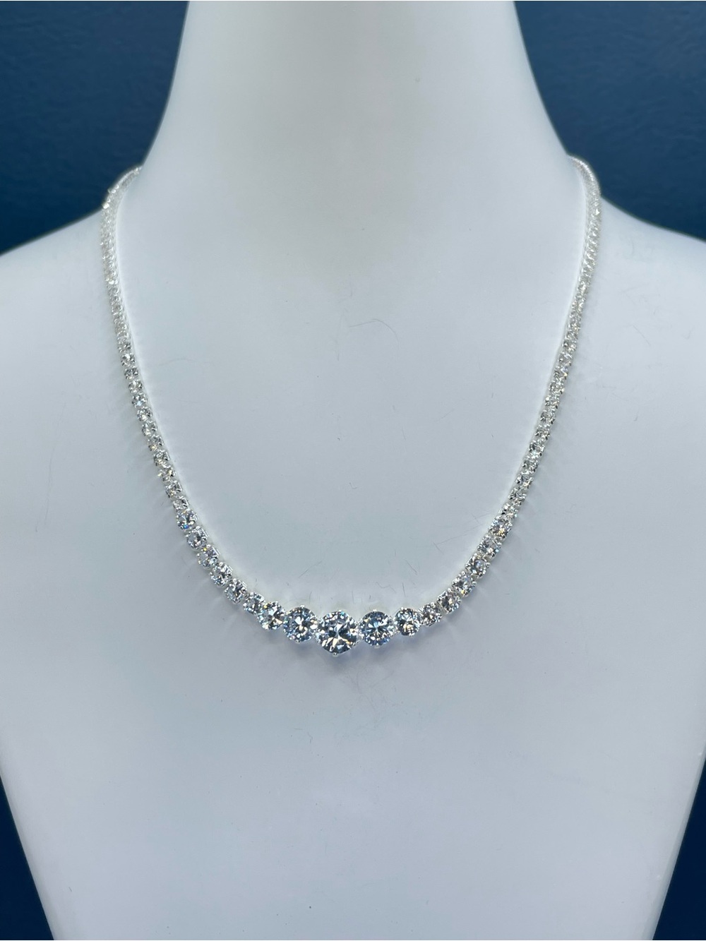 Swarovski Crystal Elements White Swarovski Crystal Tennis Necklace Minimalist